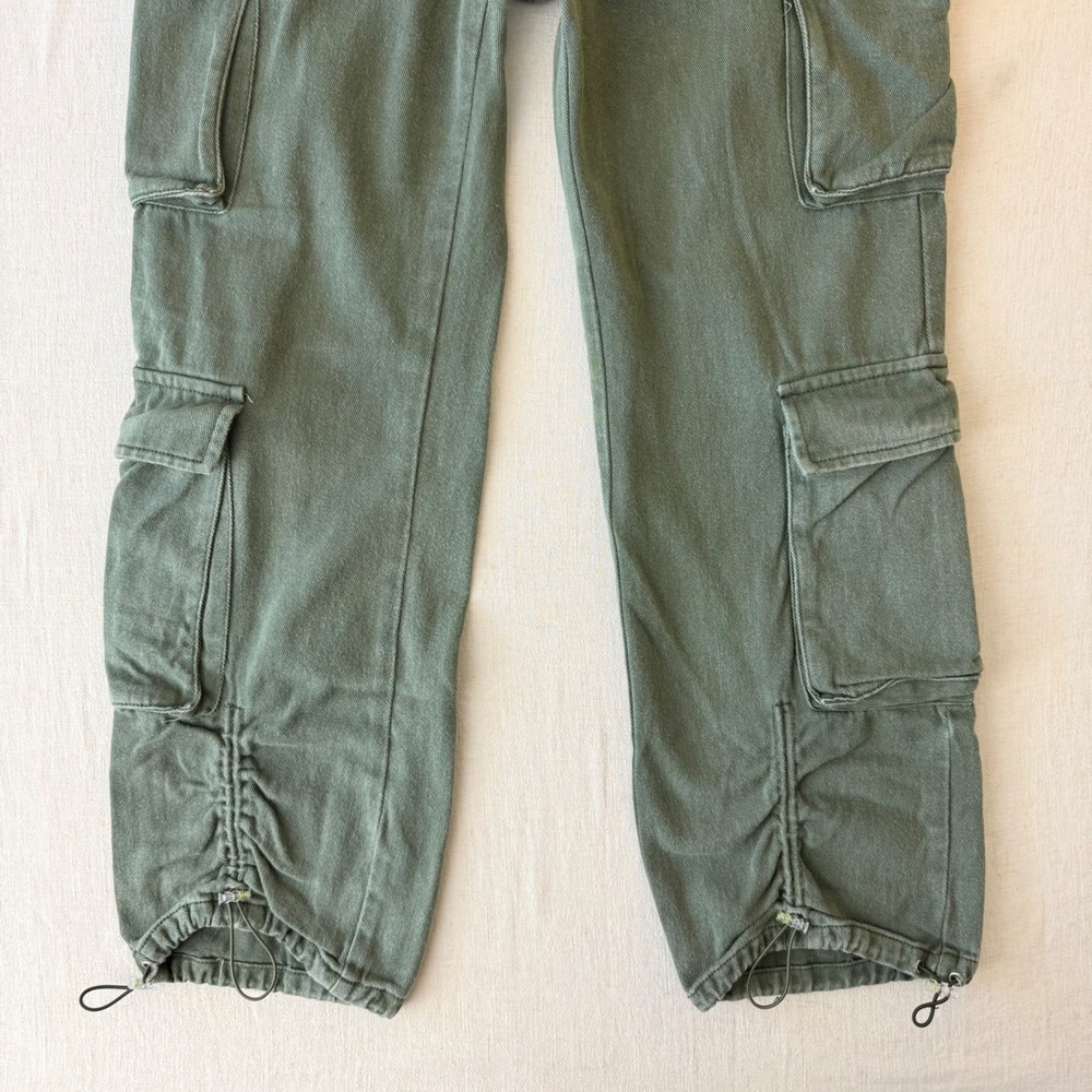 PrettyLittleThing High Rise Utility Cargo Pants Women Size 6 Green - Picture 8 of 13